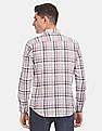 Calvin Klein Men White Slim Fit Check Casual Shirt