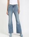 Calvin Klein Jeans Mid-Wash Flared-Fit Mid Rise Jeans