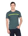 Flying Machine Crew Neck Brand Stripe Heathered T-Shirt