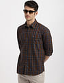 Arrow Sports Plaid Twill Casual Shirt