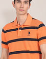 U.S. Polo Assn. Striped Pique Polo Shirt