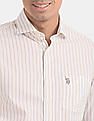 U.S. Polo Assn. Striped Long Sleeve Cutaway Collar Casual Shirt