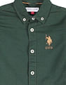 U.S. Polo Assn. Kids Boys Cotton Linen Solid Shirt