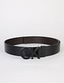 Calvin Klein Printed Black Leather Reversible Belts