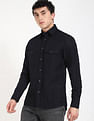 Tommy Hilfiger Solid Regular Fit Plain Woven Shirt
