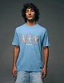 Flying Machine Graphic Printed  Pure Cotton Relaxed Fit T-shirt
