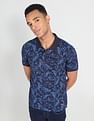 Flying Machine Tropical Print Cotton Polo Shirt