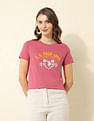 U.S. Polo Assn. Women Regular Fit Brand Printed T-Shirt