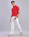 Tommy Hilfiger Mens Red Solid Polo Shirt