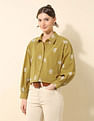 U.S. Polo Assn. Women Floral Embroidered Dobby Shirt