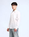 Flying Machine Slim Fit Dobby Solid Shirt