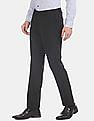 Buy Men Black Solid Slim Fit Formal Trousers Online - 668857