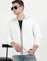 Tommy Hilfiger Tipped Cotton Zip Through Sweater