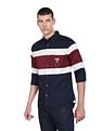 Tommy Hilfiger Men Navy Monogram Blocking Regular Fit Casual Shirt