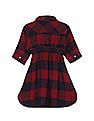 U.S. Polo Assn. Kids Spread Collar Flared Buffalo Check Dress
