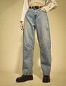 Flying Machine Women K-Street X Baggy Balloon Fit Belt Tie Up Jeans