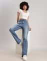 Calvin Klein Light-Wash Flared-Fit High Rise Jeans