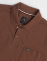 Arrow Sports Patterned Collar Solid Polo Shirt