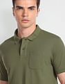 Flying Machine Solid Chest Pocket Polo Shirt