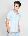 Flying Machine Pattern Knit Cotton Polo Shirt