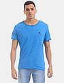 Calvin Klein Men Blue Round Neck Grindle Raw Edge T-Shirt
