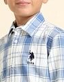 U.S. Polo Assn. Kids Boys Tartan Checked Regular Fit Shirt