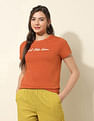 U.S. Polo Assn. Women Regular Fit Brand Printed T-Shirt