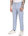 Tommy Hilfiger Men Blue Denton Regular Fit Solid Casual Trousers