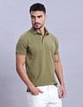 Tommy Hilfiger Mens Green Solid Polo Shirt