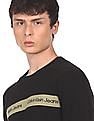 Calvin Klein Men Black Brand Stripe Textured Sweater