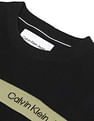 Calvin Klein Men Black Brand Stripe Textured Sweater