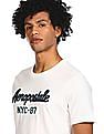 Aeropostale Men White Cotton Appliqued Logo T-Shirt