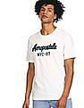 Aeropostale Men White Cotton Appliqued Logo T-Shirt