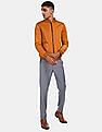 Flying Machine Stand Collar Zip Up Reversible Bomber Jacket