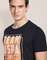 U.S. Polo Assn. Men Navy Brand Printed Cotton T-Shirt