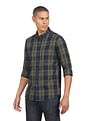Flying Machine Button-Down Collar Plaid Check Shirt
