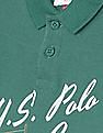 U.S. Polo Assn. Kids Boys Green Short Sleeve Brand Print Polo Shirt