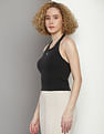 Calvin Klein Slub Rib Halter Neck Top