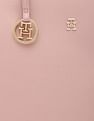 Tommy Hilfiger Solid Pink Pu Tote Bag
