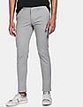 Tommy Hilfiger Men Light Grey Bleecker Slim Fit Patterned Casual Trousers