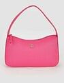Tommy Hilfiger Solid Pink PU Hand Bags