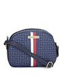 Tommy Hilfiger Women Navy Waverly All Over Monogram Sling Bag
