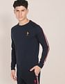 U.S. Polo Assn. Contrast Logo Striped Sleeve Sweater
