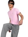 Calvin Klein Men Pink Institutional Collar Slim Fit Polo Shirt