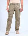 Flying Machine Relaxed Fit Solid Cargo Trousers