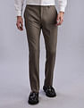 Tommy Hilfiger Regular-Fit Self-Design Mid Rise Trousers