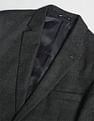 Arrow Notch Lapel Collar Patterned Knit Blazer