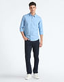 Flying Machine Spread Collar Geometric Print Shirt