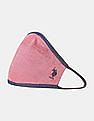 U.S. Polo Assn. Unisex Adults Grey And Pink Triple Layer Reversible Anti Bacterial Reusable Face Masks - Pack Of 3