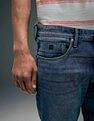 Flying Machine Slash Slim Tapered Fit Washed Jeans